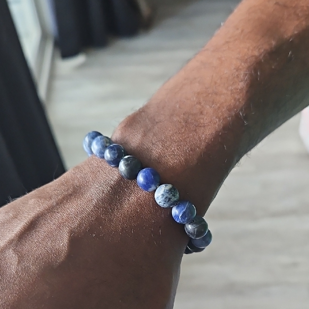 Blue Sodalite Beaded Bracelet